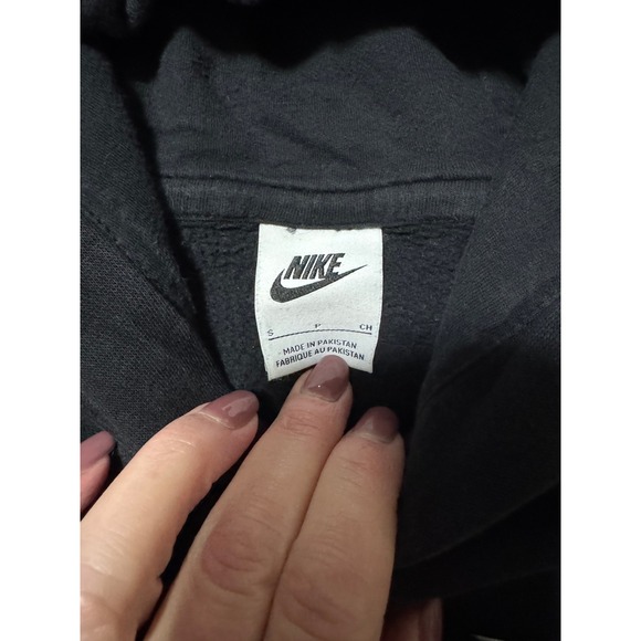Nike Hoodie Black White Logo Pullover Hooded Sweatshirt Men's Size S - Picture 3 of 3